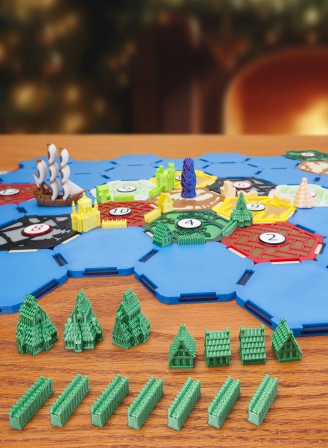 BKPrint3D Custom Civilizations for Catan Board Game | Replacement Player Sets | Settlers Pieces | Base Cities Settlements Roads | 3D Printed | (Viking Base Set) - Image 2